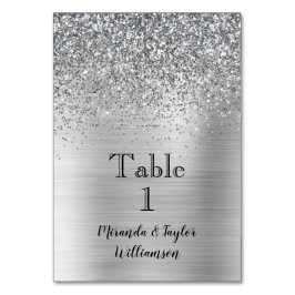 Glam Silver Glitter Gnistra Bordsnummer