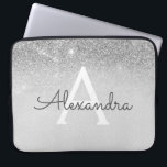 Glam Silver Glitter och Gnistra Chic Monogrammed M Laptop Fodral<br><div class="desc">Silver Ombre Faux Glitter och Gnistra Modern och Elegant Monogram Fodral. Fodral kan anpassas så att det omfattar ditt första och första namn.</div>