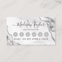 Glam Silver Grått Glitter Agate Marble Monogram