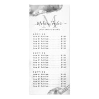 Glam Silver Grått Glitter Agate Marble Monogram