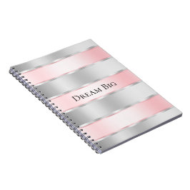 Glam Silver Rosa Ribbon Anteckningsbok