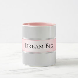 Glam Silver Rosa Ribbon Mugg