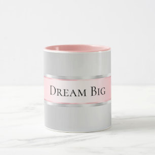Glam Silver Rosa Ribbon Mugg