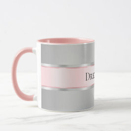 Glam Silver  Rosa Ribbon Mugg