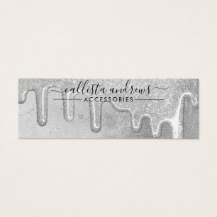 Glam Silver Tick Glitter-drivrutiner Öronbildande Litet Visitkort