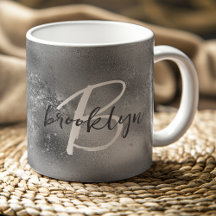 Glam Silver Trendig Skript Monogram