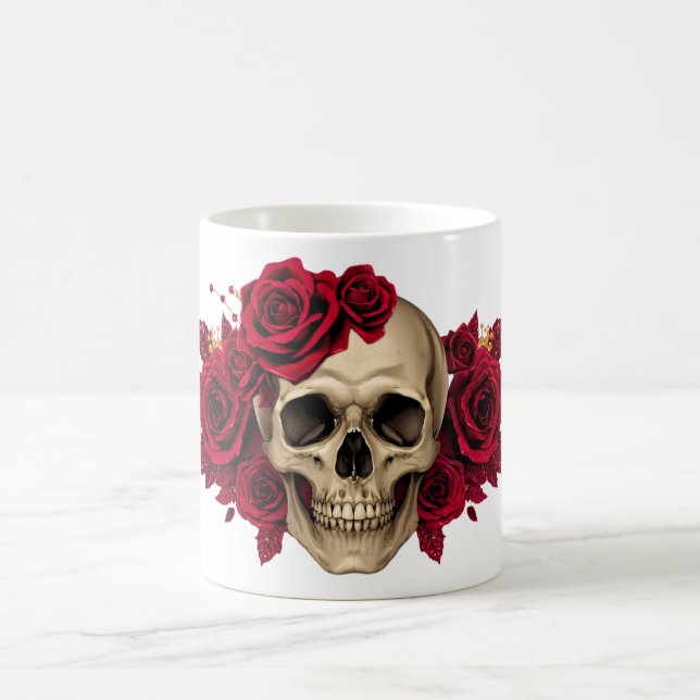 Glam Skalle Mugg | Elegant Gotisk Halloween Kopp (Center)