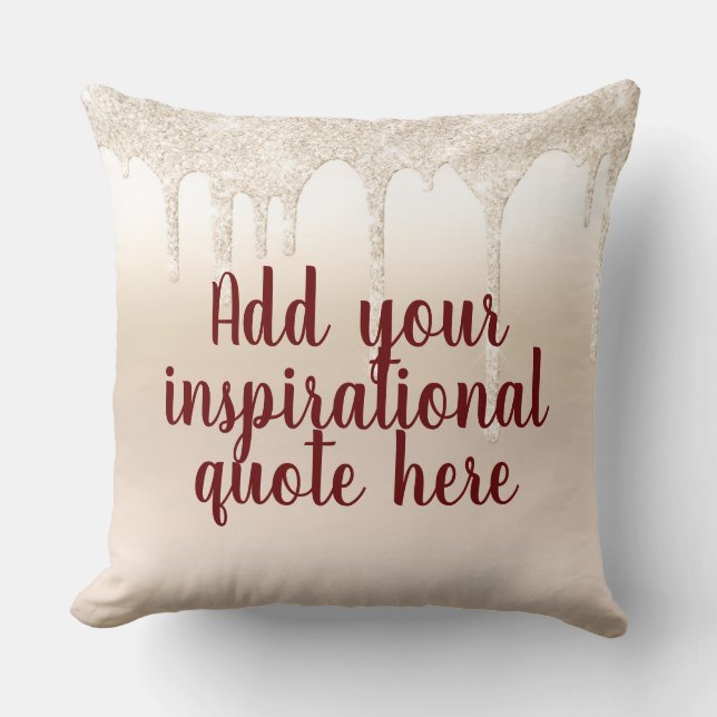 Glam-skript för Girly Guld Luxury Drips Dripping Kudde (Framsida)