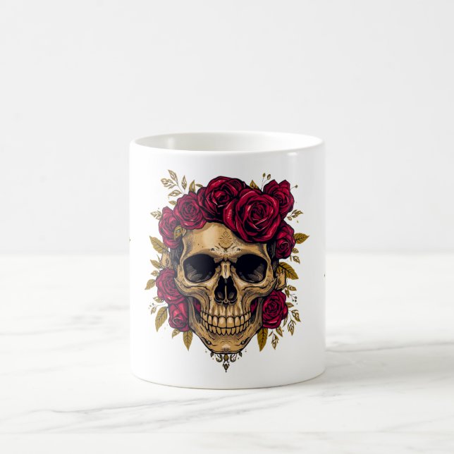 Glam Skull Mugg | Elegant gotisk Halloween-kopp (Center)