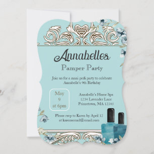 Glam Spa Day ManiboyPamper Party Inbjudningar