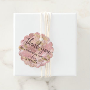 Glam Spa Party Faux Glitter Tack Favor Gåvor Etiketter