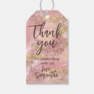 Glam Spa Party Faux Glitter Tack Favor Presentetikett