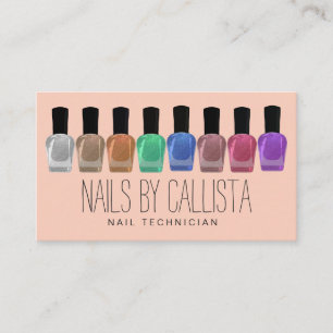 Glam Sparkly Colorful Glitter polska Nagel Tech Visitkort