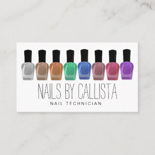 Glam Sparkly Colorful Glitter polska Nagel Tech Visitkort