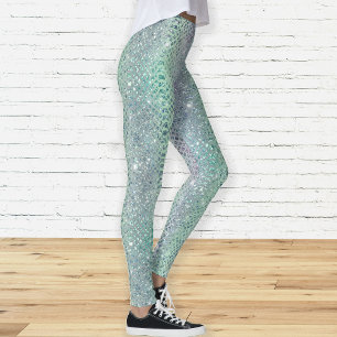 Glam Sparkly Diamond Snakekin Mönster Leggings