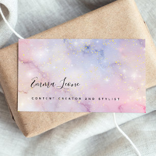 Glam Starry Pastels med Guld Visitkort