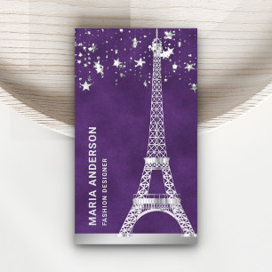 Glam Stars Konfetti Silverfolie Paris Eiffeltornet Visitkort