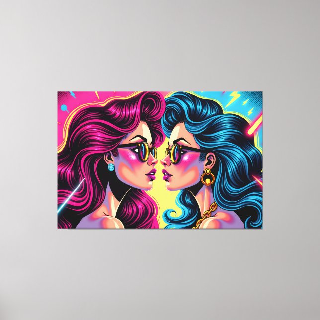 Glam Sten Sisters - Electric Pop Art Kanvastryck (Framsida)