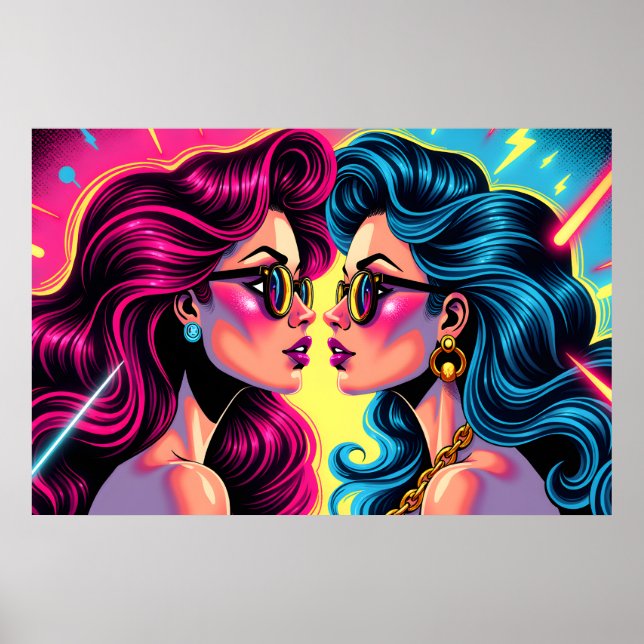 Glam Sten Sisters - Electric Pop Art Poster (Framsidan)