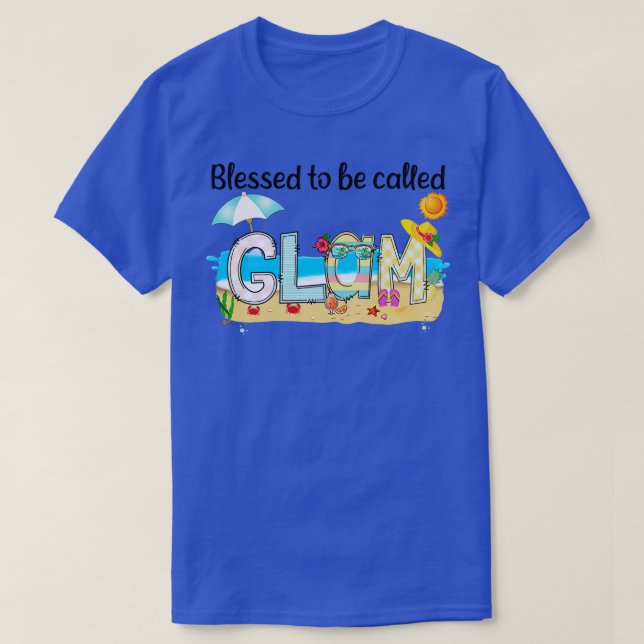 Glam Summer Beach Lycklig Mothe T Shirt (Design framsida)