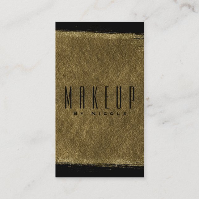 Glam Svart & Guld Modern Glamour Folie Chic Visitkort (Framsida)
