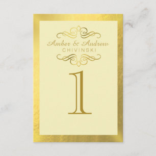Glam Swirly Flourish Gold Foil Bord Card  elfenben Inbjudningar