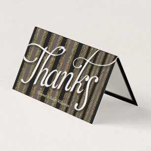 Glam Taupe Black + Guld Stripe - tack ditt kort