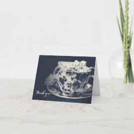 Glam Tea & Pärlor Elegant Bröllop Chic Tack Kort