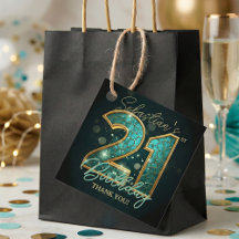 Glam Teal Blå Guld Agat Mozaik 21-årsdag