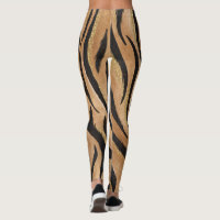 Glam Tiger Print Vild katt Animal Mönster Faux Gul