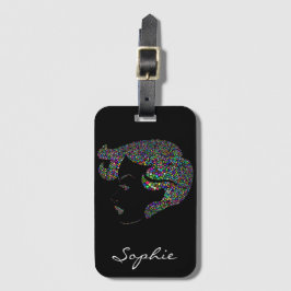 Glam tjej med hjärtan bagagebricka