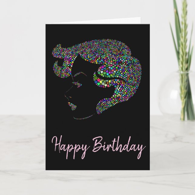 Glam tjej med hjärtan kort (Framsida)