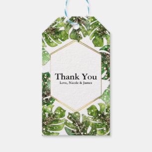 Glam Tropical Löv favor för guld Glitter Gnistra Presentetikett