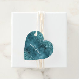 Glam Turkvoise Teal Blue Glitter Gåvor Etiketter