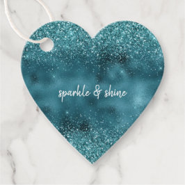 Glam Turkvoise Teal Blue Glitter Gåvor Etiketter