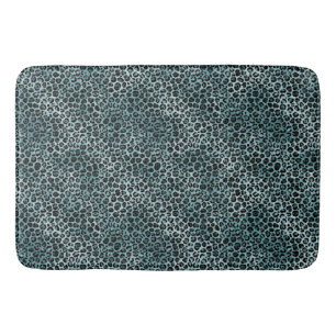 Glam Turquoise Teal Blue Leopard Skriv ut ombre Badrumsmatta