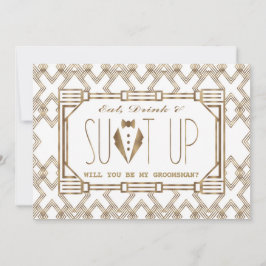 Glam Underbar Gatsby KOMMER ATT DU ÄR MIN GROOMSMA Inbjudningar