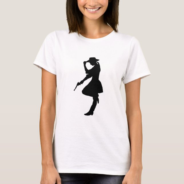 Glam vapenflickaCowgirl Tee Shirt (Framsida)
