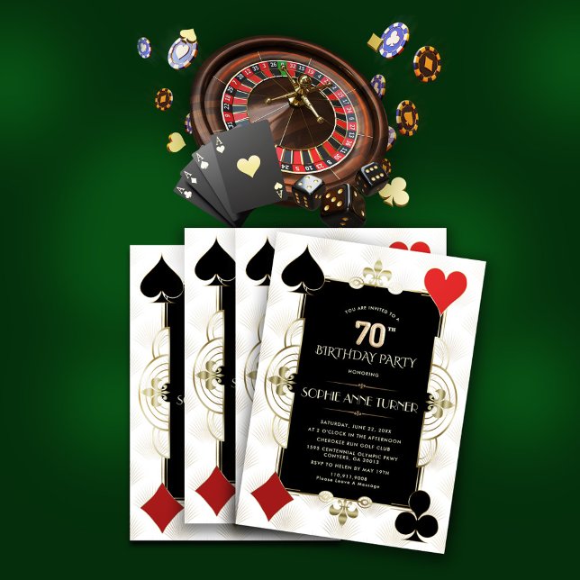 Glam Vegas Casino Poker Woman 70:e födelsedagen Inbjudningar (Skapare uppladdad)