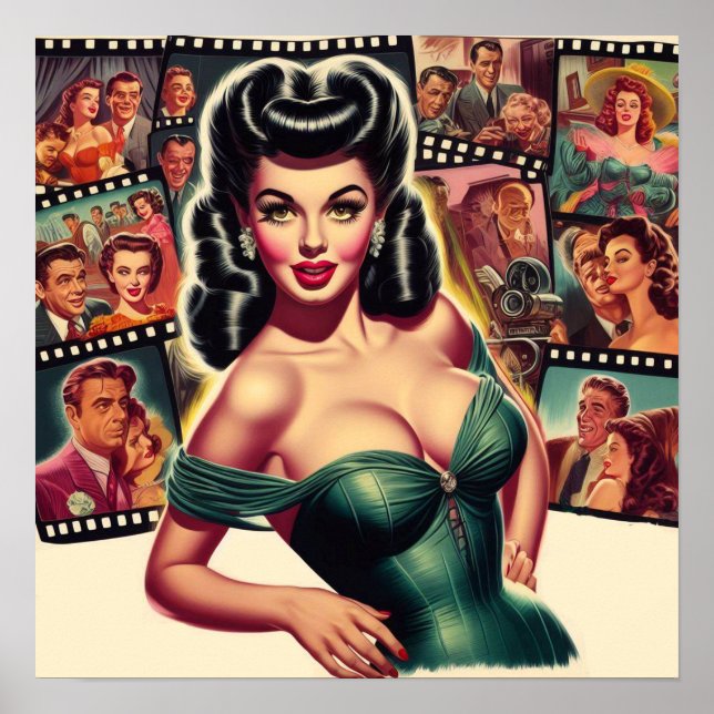 Glam Vintage Cinema Pin-up Poster (Framsidan)