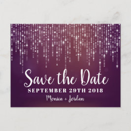 Glam vita änglalyktor rosa lila SAVE THE DATE Meddelande Vykort