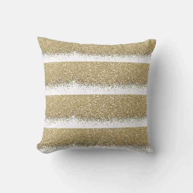 Glam Vita Guld Glitter Metallic Shiny Rand Kudde (Framsida)
