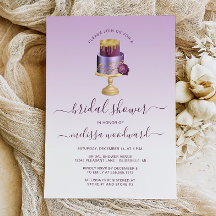 Glam weddingkaka lila guld bröllopsdusch