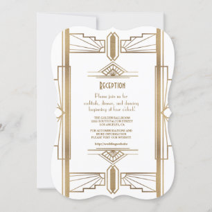 Glam White1920-talets Great Gatsby 1920-tals motta Inbjudningar
