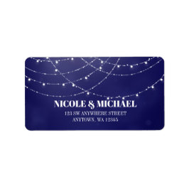 Glam White Fairy Ljus Blue Adressetikett