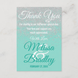 Glam White Glitter Sparkles Teal Tack