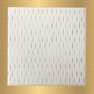 Glam White Guld Rand Kakelplatta