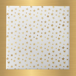 Glam White Guld Stars Kakelplatta