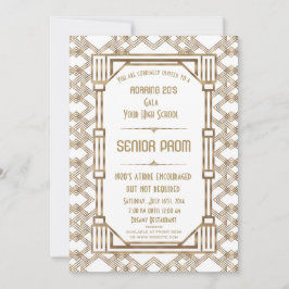 Glam White Guld Underbar Gatsby Senior Prom Inbjudningar