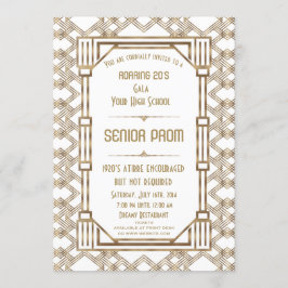 Glam White Guld Underbar Gatsby Senior Prom Inbjudningar